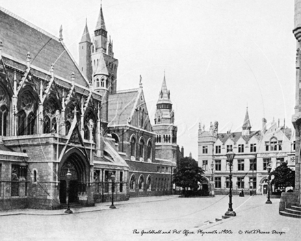 Post Office & Guildhall, Plymouth in Devon c1900s