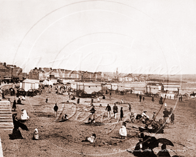 The Beach and Town, Weymouth in Dorset c1890s