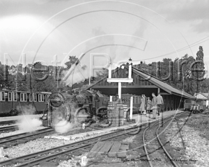 Hythe Train Station with Steam Train in Kent c1930s