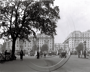 Marble Arch looking northwards from Park Lane in London c1930s