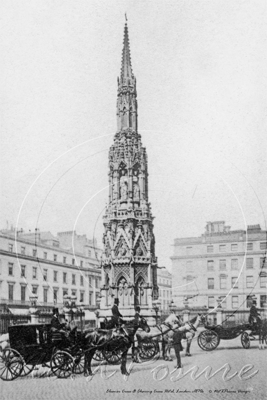 Charing Cross Hotel & Eleanor Cross in London c1870s