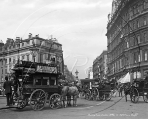 Charing Cross at Trafalgar Square looking towards The Strand in London c1890s
