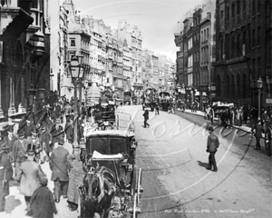 Fleet Street & Hansom Cabs in London c1890s