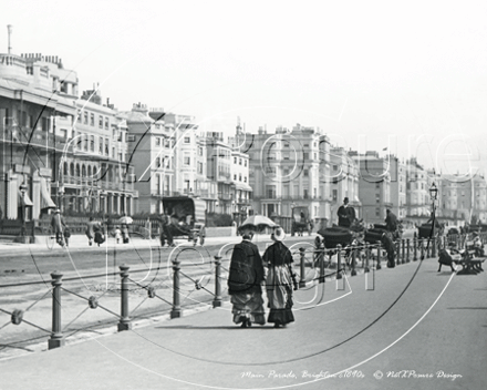 Marine Parade, Brighton in Sussex c1890s