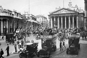 The Bank of England and Royal Exchange in the City of London c1910