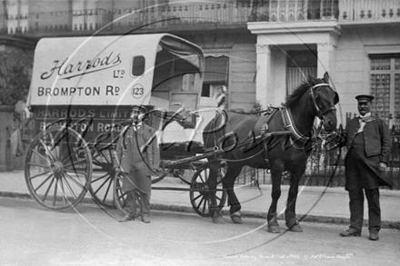 Harrods Horse and Cart in Knightsbridge South West London c1900s