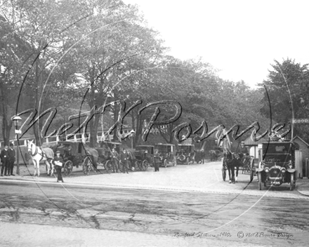 The Taxi Rank outside Romford Train Station in Essex c1910s