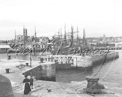 The Tall Ships, Penzance Harbour in Cornwall c1890s