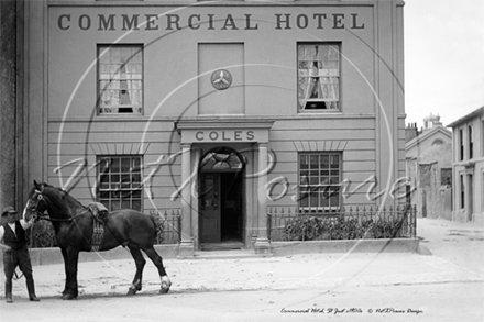 Picture of Cornwall - St Just, Commercial Hotel with Shire Horse outside c1900s - N2677