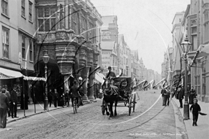 Guildhall and High Street, Exeter in Devon c1890s