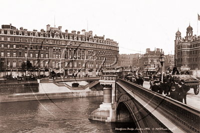 Blackfriars Bridge and The Thames in London c1910s