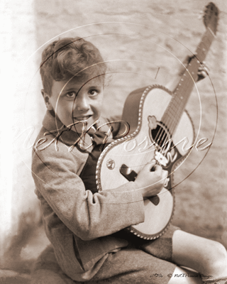 Picture of Misc - Kids, Boy Playing a Guitar c1930s - N743