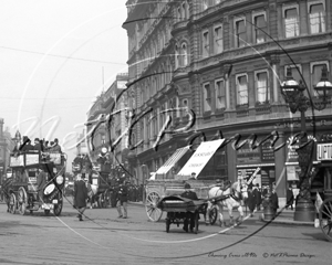 Charing Cross by Trafalgar Square in London c1890s
