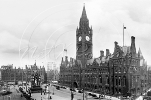 Town Hall, Albert Square, Manchester in Lancashire c1920s