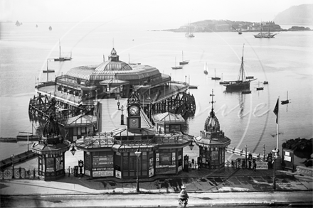 Pier and Drakes Island, Plymouth in Devon c1892