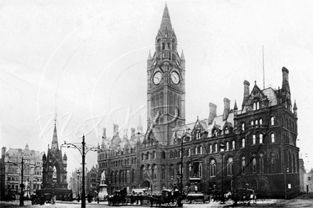 Town Hall, Albert Square, Manchester in Lancashire c1900s