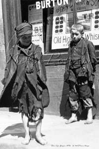 Slum Life Ragged Boys, Glasgow in Scotland c1890s