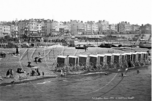 Picture of Sussex - Brighton, The Beach and Bathing Boxes c1890s - N3457