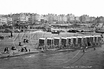 Picture of Sussex - Brighton, The Beach and Bathing Boxes c1890s - N3457