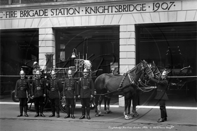 Horse Drawn Steam Engine along with Knightsbridge Fire Brigade in South West London c1913