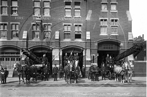 Picture of London, E - Hackney, London Fire Brigade and Kingsland Fire Station c1909 - N3540