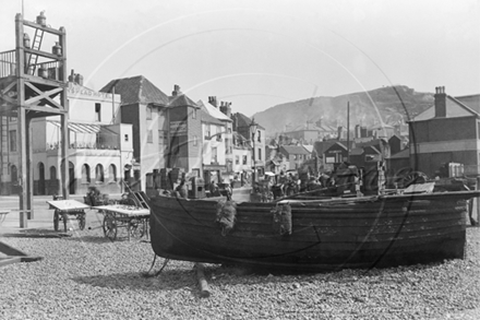 Picture of Sussex - Hastings, Fishing Boat on Beach c1890s - N3729