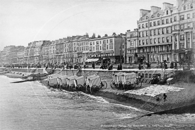 Bathing Bixes, St Leonards from Hastings Pier in East Sussex c1890s