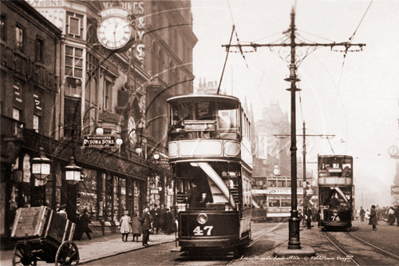 Lower Briggate, Leeds in Yorkshire c1900s