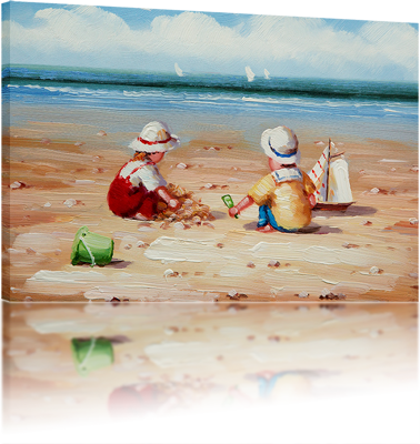 Picture of Seaside - Children with Bucket and Spade - O084