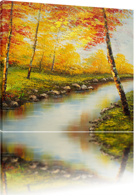 Picture of Landscapes - River Scene and Forest - O015