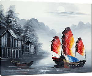 Picture of Landscapes - Chinese Junk Boat - O086