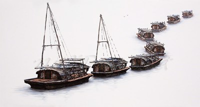 Picture of Landscapes - Hong Kong Boat Houses - O026