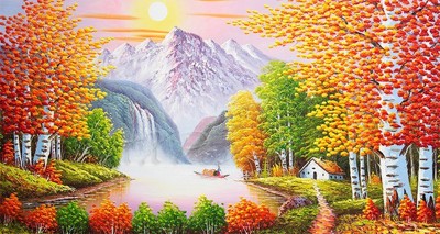 Picture of Landscapes - Chinese Waterfall Scene - O053