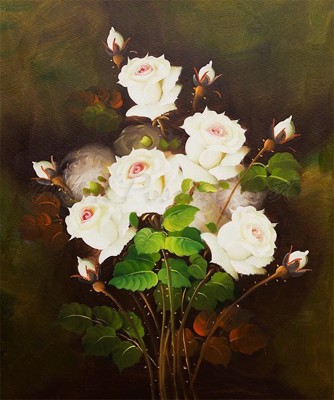 Picture of Flowers - Roses - White Bunch - O005