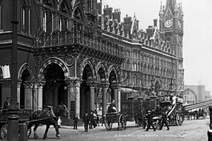 St Pancras Train Station, Euston Road in Central London c1908