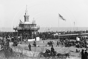 Seaside and Pier View, Bournemouth Beach in Dorset c1900s