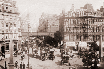 Ludgate Circus and Hill in London c1900s