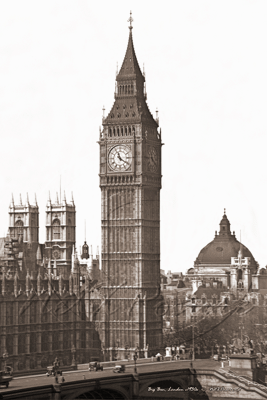 Westminster Bridge & Big Ben in London c1930s