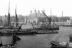 Tower of London from The Thames in London c1890s