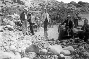 Picture of Cornwall - St Just,  Fisherman and Local people c1900s - N4608