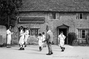 Morris Dancers, The A Team outside the Elephant Pub, Bampton in Oxfordshire c1960s