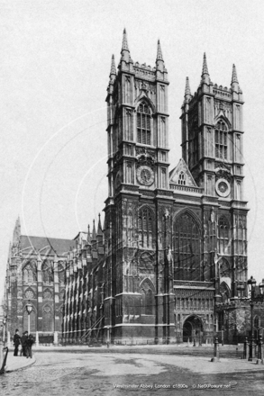 West Tower, Westminster Abbey in London c1890s