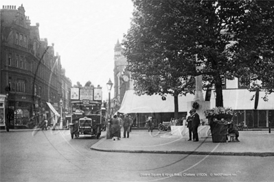 Kings Road from Sloan Square, Chelsea in South West London c1920s