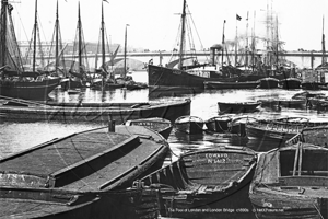 The Pool of London and London Bridge on The Thames in The City of London c1890s