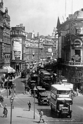 Shaftesbury Avenue from Piccadilly Circus in London c1930s