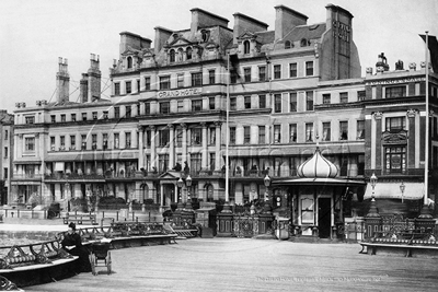 Picture of Sussex - Brighton, The Beach, The Grand Hotel c1880s - N5309